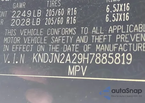 2017 Kia Soul z USA, uszkodzony, nr VIN KNDJN2A29H7885819